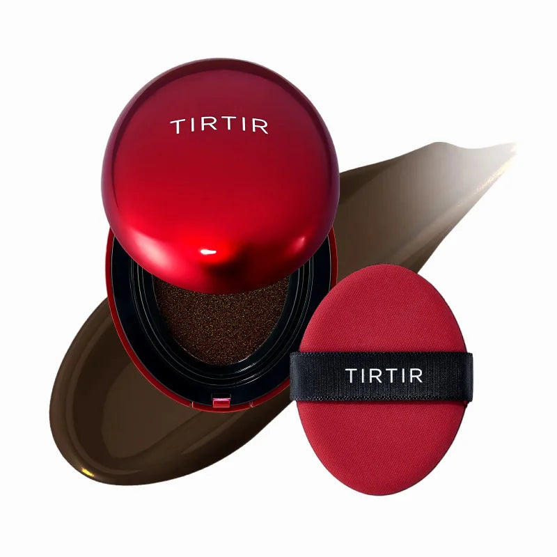 TIRTIR Mask Fit Red Cushion 55N Espresso dark deep brown neutral skin tone Korean foundation semi matte best selling Titkok viral K Beauty World