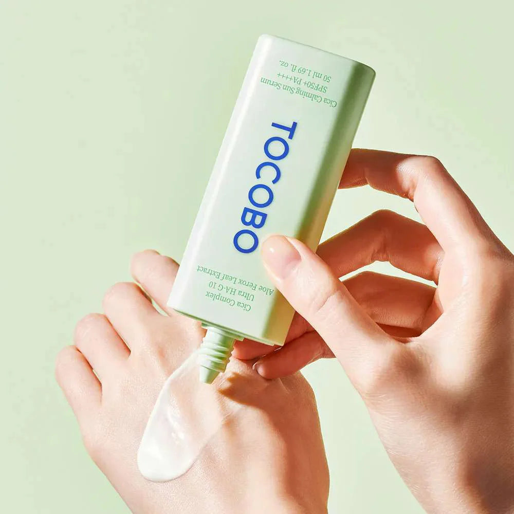 Tocobo Cica Calming Sun Serum SPF50+ PA++++ lightweight no whitecast Korean sun cream lotion K Beauty World