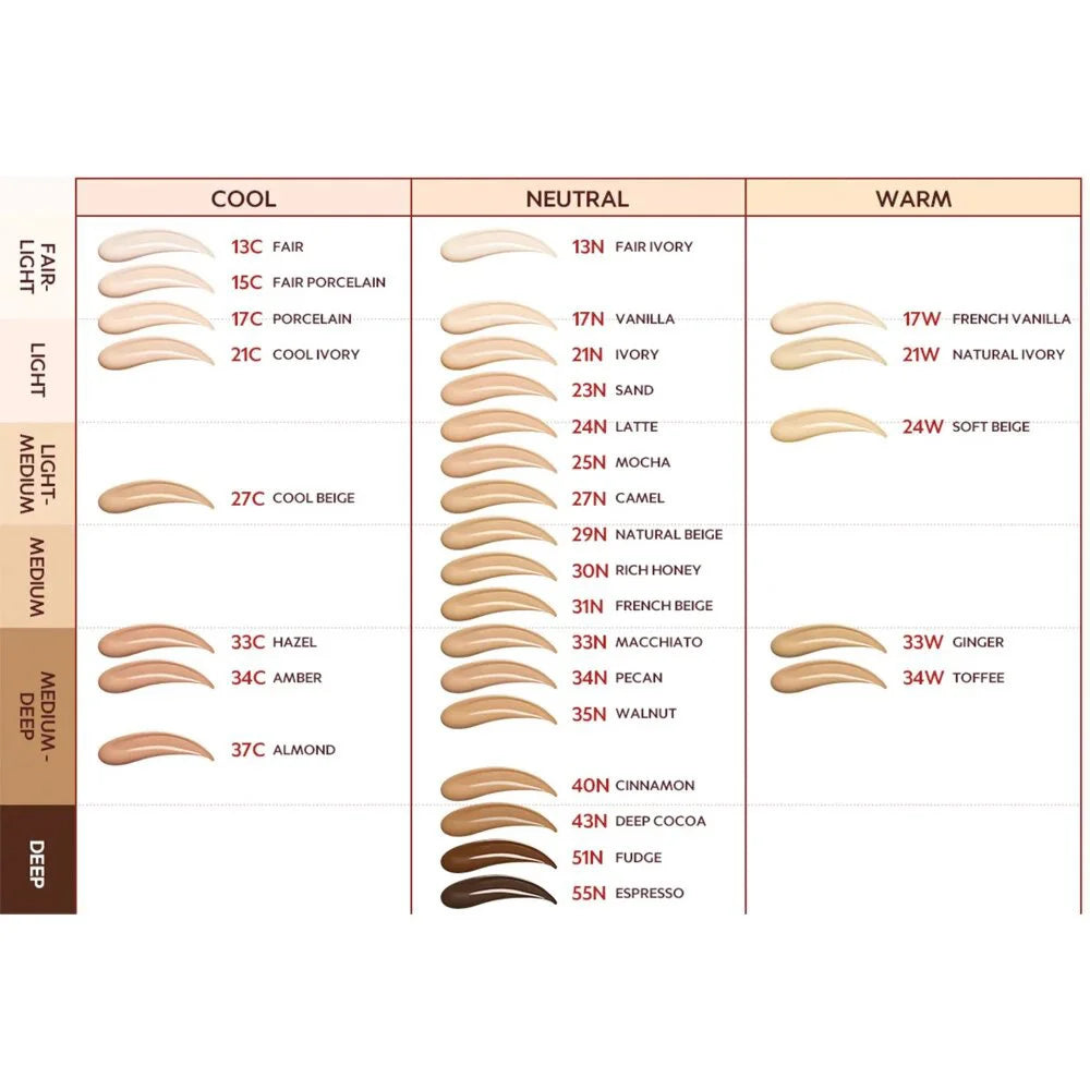 TIRTIR Mask Fit Red Cushion foundation all color skin tone palette shades cool neutral warm light fair medium dark deep brown K Beauty World