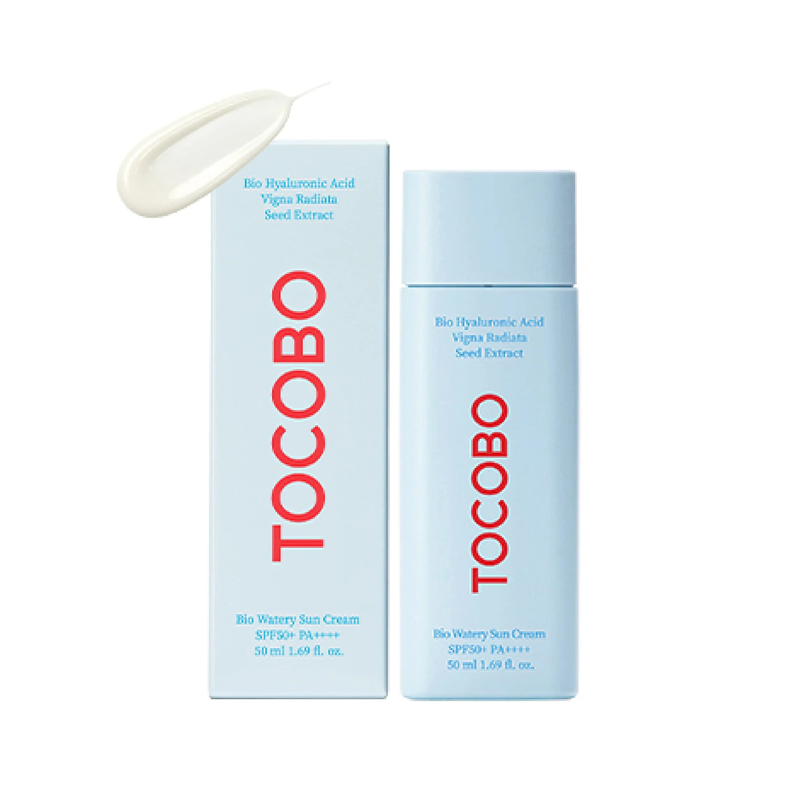 Tocobo Bio Watery Sun Cream SPF50+ PA++++ non-oily light gentle fast-absorbing Korean sunscreen recommended by demonologist vegan K Beauty World