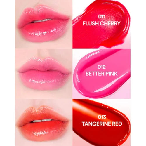 Tocobo Glass Tinted Lip Balm 011 Flush Cherry 012 Better Pink 013 Tangerine Red Korean lip tint lip gloss makeup K Beauty World