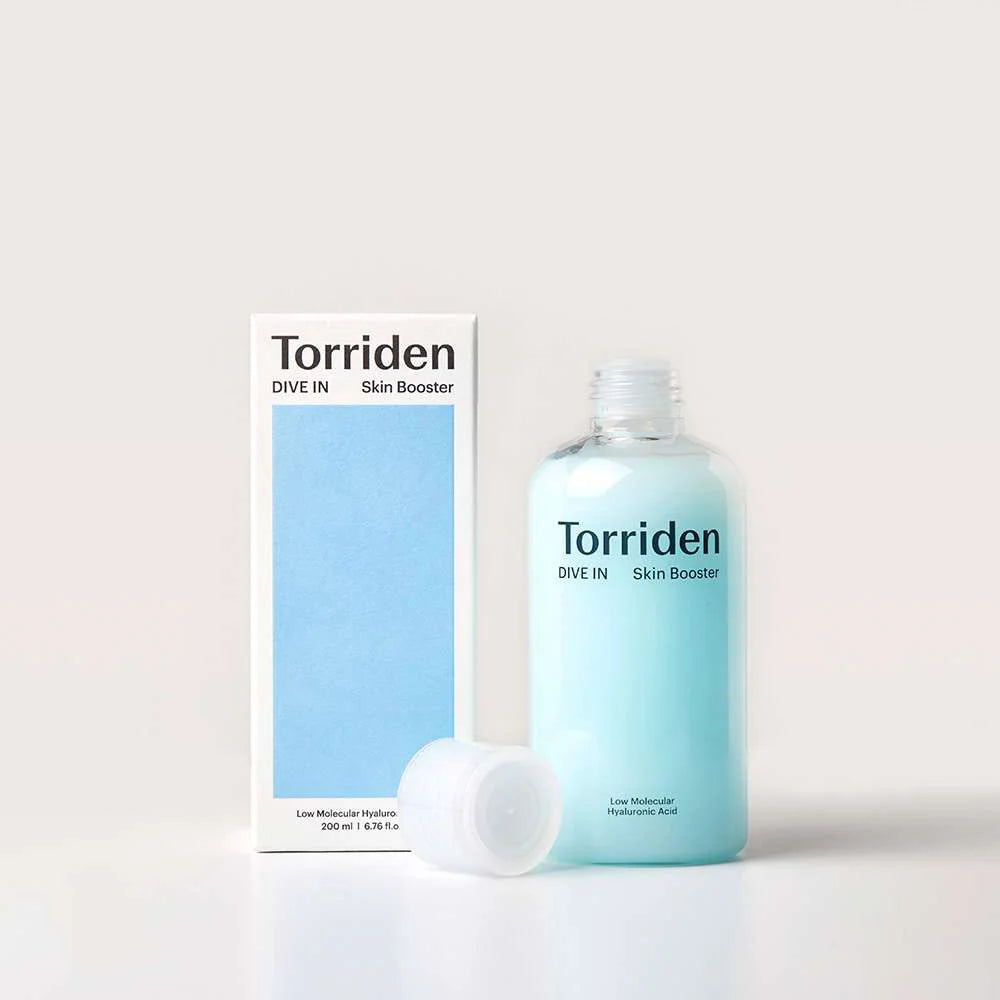 Torriden DIVE-IN Low Molecular Hyaluronic Acid Skin Booster fragrance-free gentle hypoallergenic vegan Korean skncare facial toner lotion nourishing soothing redness eczema K Beauty World