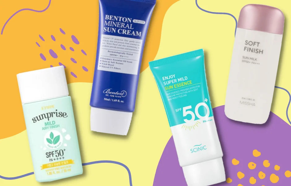 Best Korean Sunscreens for Oily Skin mineral physical sun cream lotion milch sensitive skin without white cast K Beauty World
