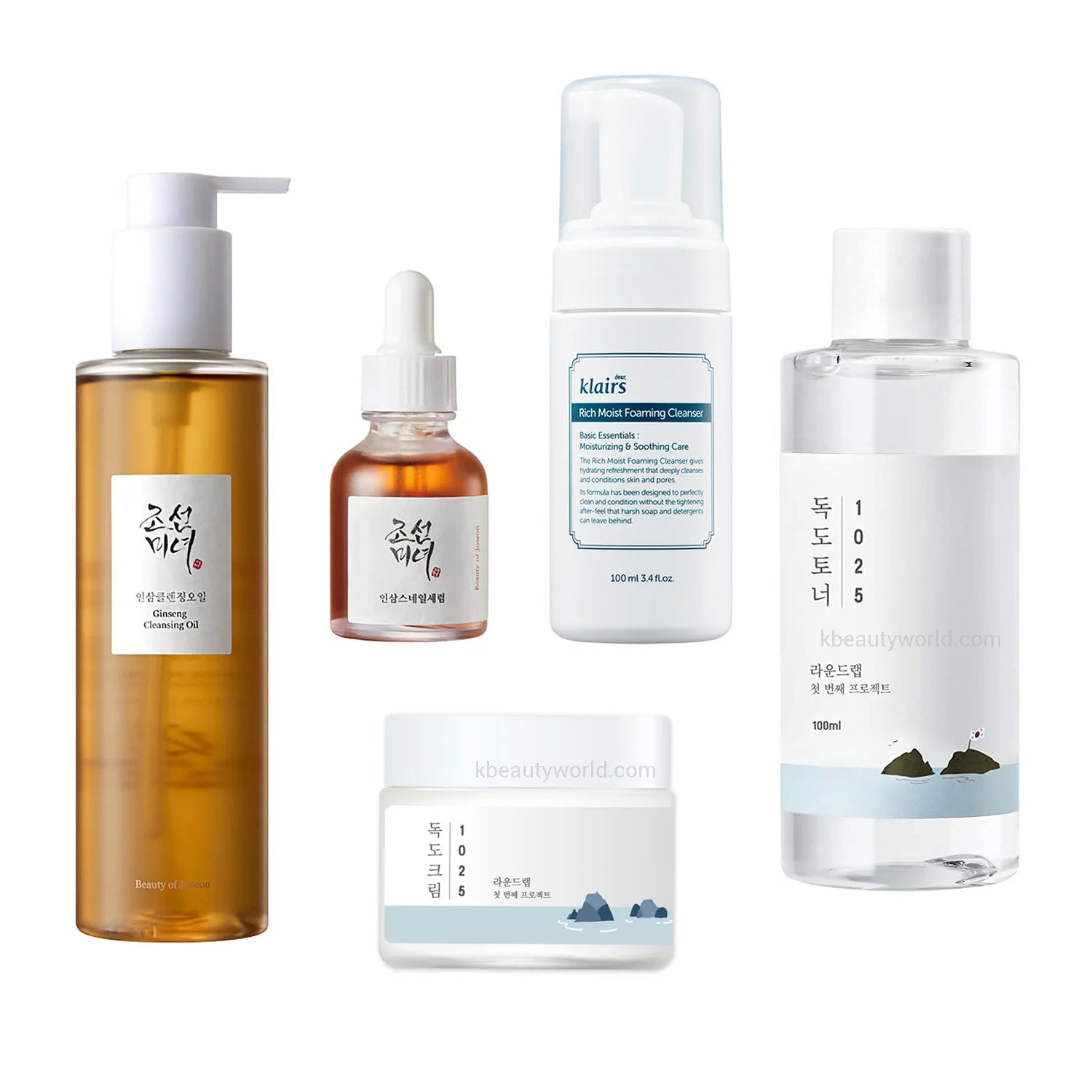 5-Step Korean Skin Care Routine Set For Dry Skin hydrating nourishing moisturizing skin barrier repair fine lines K Beauty World
