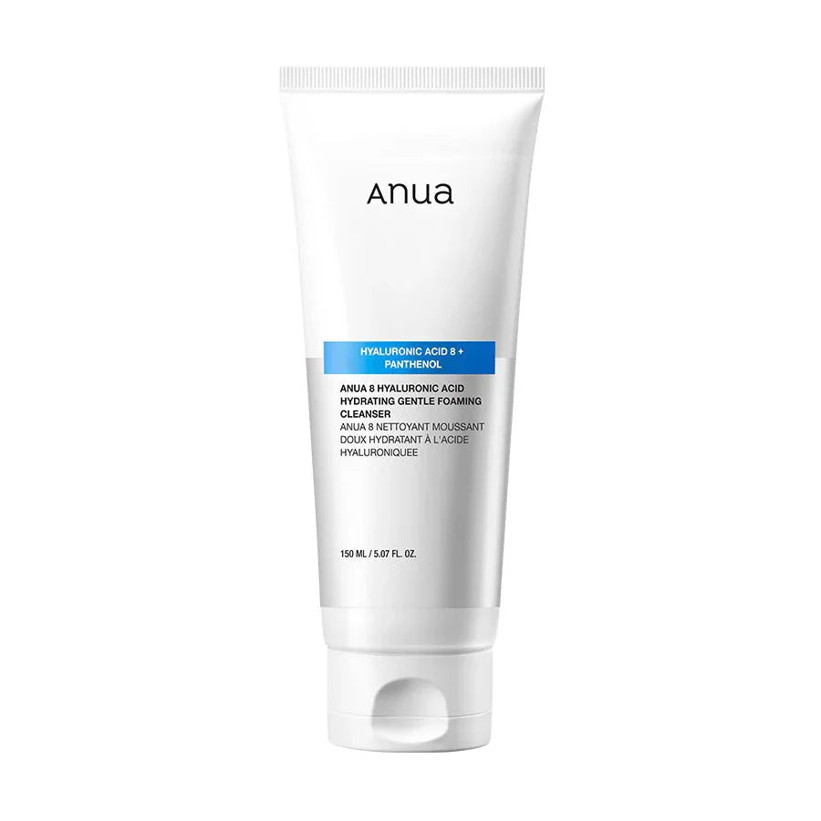 Anua 8 Hyaluronic Acid Hydrating Gentle Foaming Cleanser panthenol for dry sensitive combination dehydrated skin K Beauty World