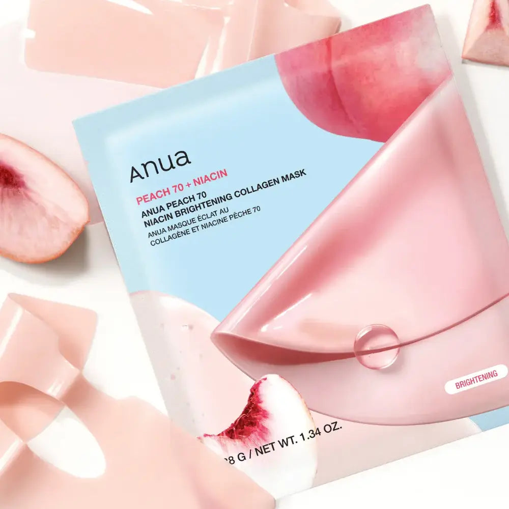 Anua Peach 70 Niacin Brightening Collagen Mask Korean skincare men women face mask at home K Beauty World