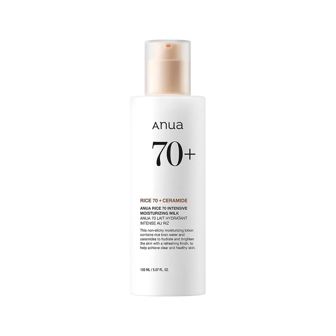 Anua Rice 70 Intensive Moisturizing Milk Korean skincare nourishing hydrating care for dry dull skin K Beauty World