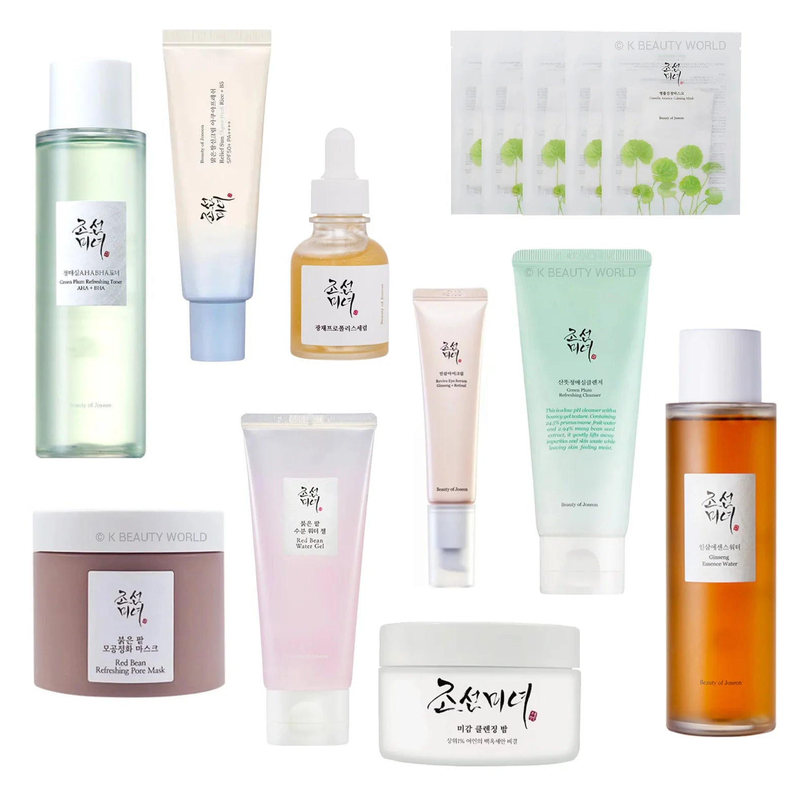 Beauty Of Joseon Skin Care Set (Combination to Oily Skin) lightweight hydrating gel Toner Serum sheet mask cleanser sunscreen K Beauty World