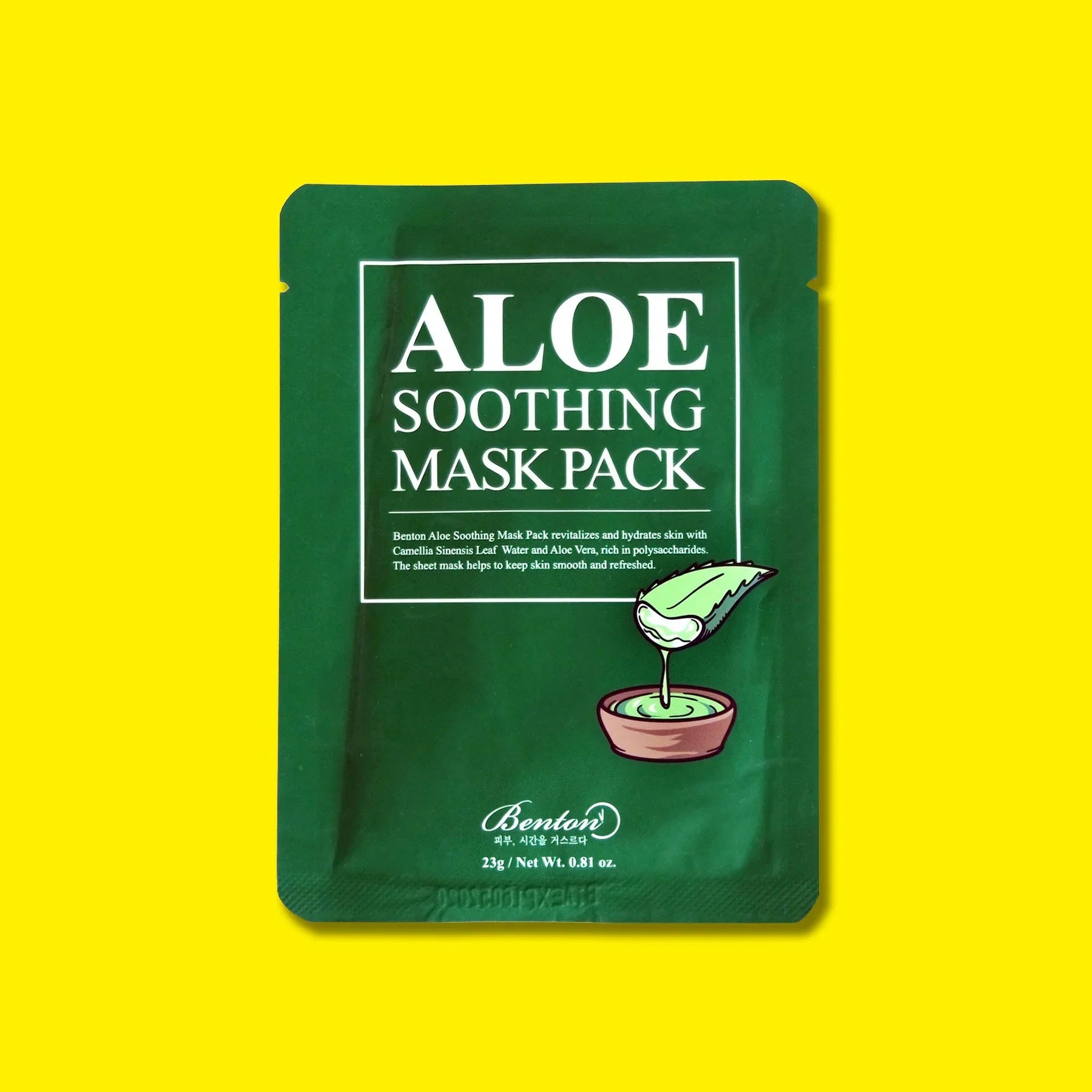 Benton Aloe Soothing Mask Pack Best Korean cosmetics Gentle skin care dry damaged skin dehydrated skin moisturizer daily South Korea - K Beauty World