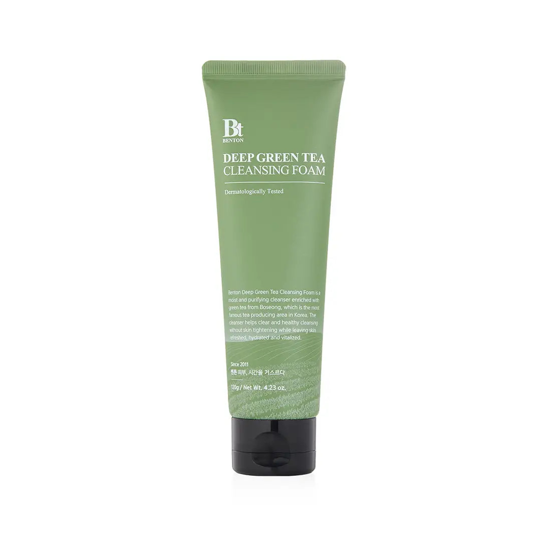 Benton Deep Green Tea Cleansing Foam gentle natural soothing facial cleanser from Korea K Beauty World
