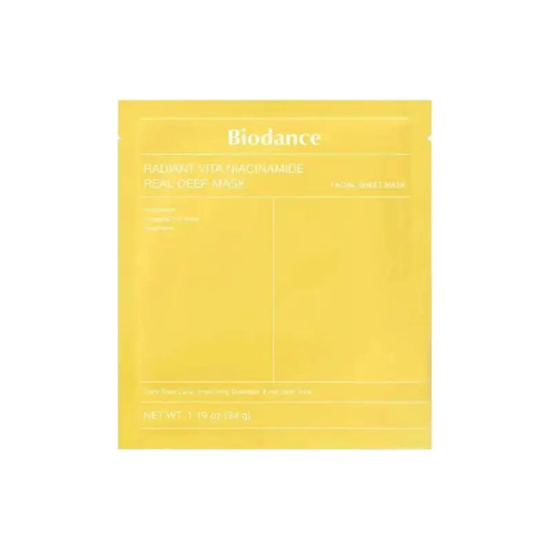 Biodance Radiant Vita Niacinamide Real Deep Mask best Korean sheet mask for all skin types dark spots dull dry skin K Beauty World