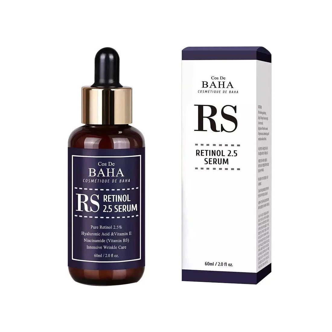 Cos De Baha RS Retinol 2.5 Serum Jumbo intensive wrinkle fine line signs of aging skin care mature sagging skin dry dull skin K Beauty World