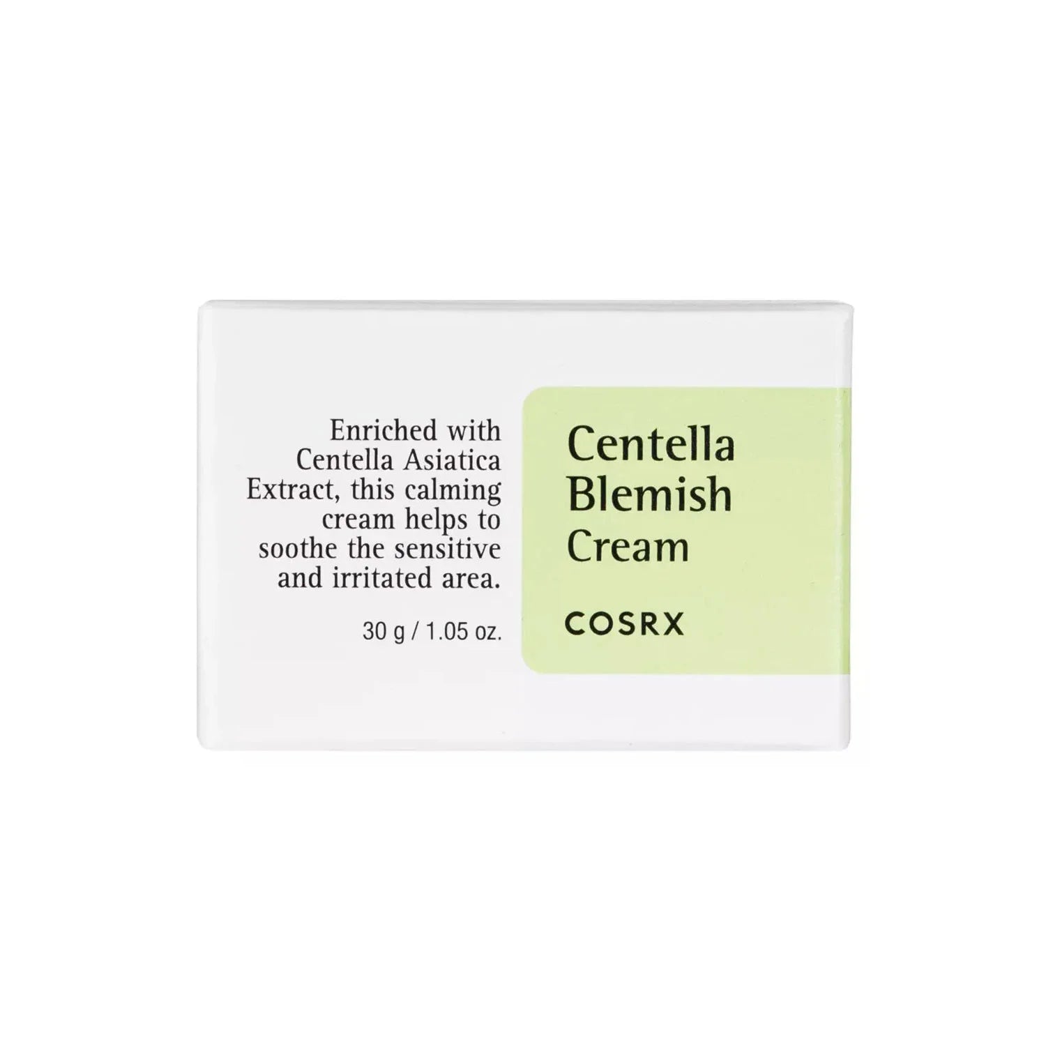Cosrx Centella Blemish Cream best soothing moisturizer with  Centella Asiatica Zinc Oxide  Tea Tree Oil sensitive irritated skin redness dark spots K Beauty World