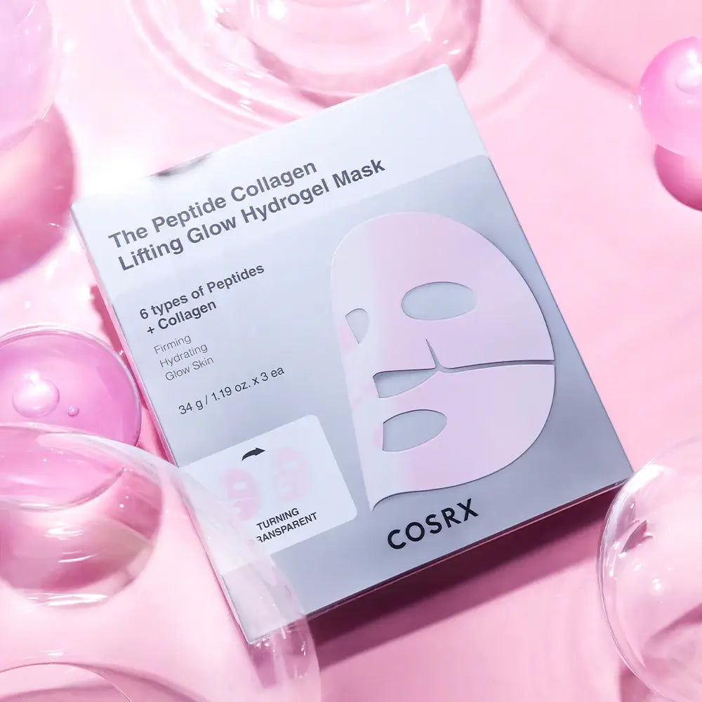Cosrx The Peptide Collagen Lifting Glow Hydrogel Mask (Set of 3) dry dull mature aging skin care from Korea K Beauty World