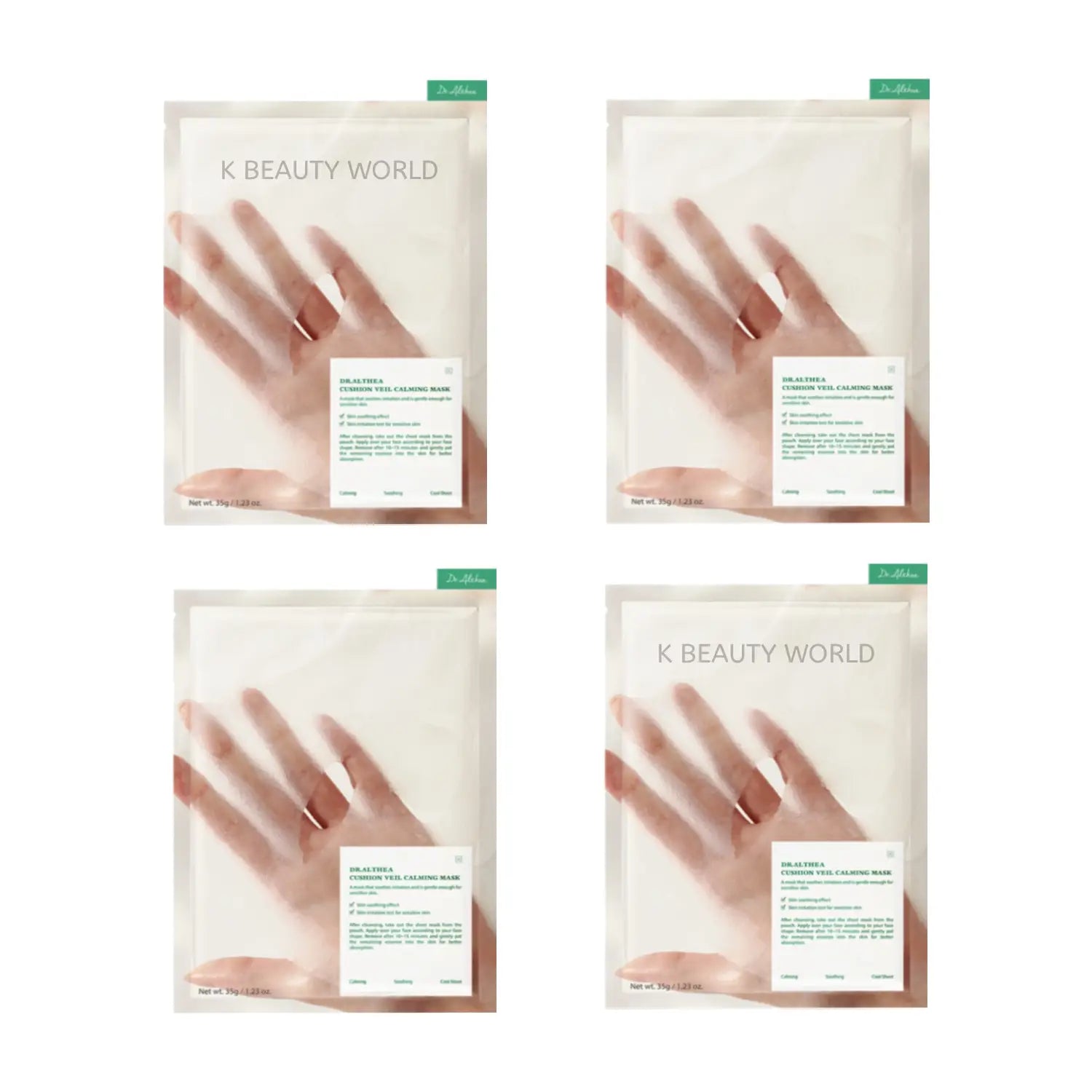Dr.Althea Cushion Veil Calming Mask (Set of 4) natural vegan cruelty free Korean skincare for all skin types dry sensitive oily combination K Beauty World