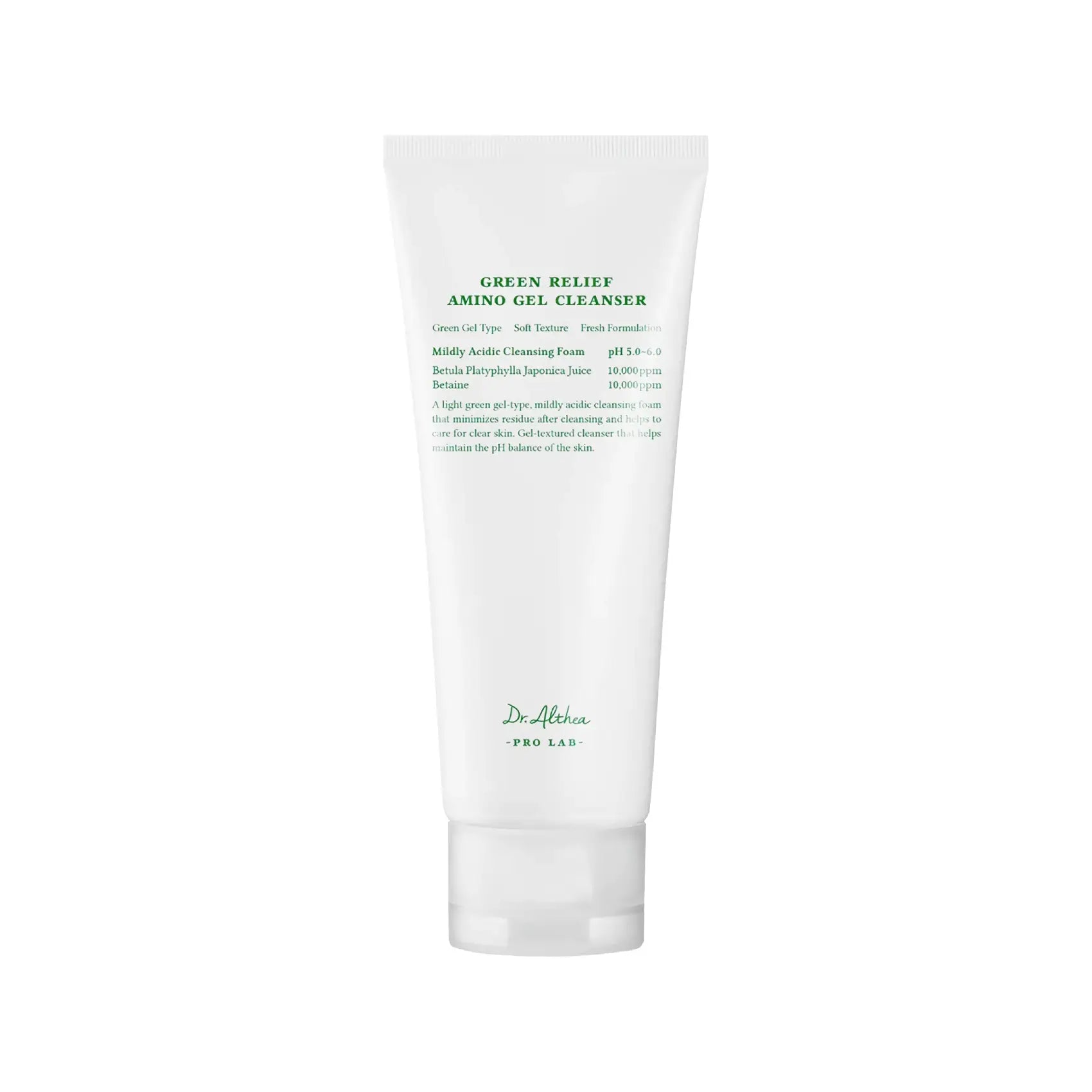 Dr. Althea Green Relief Amino Gel Cleanser Korean facial cleanser for oily combination sensitive skin types K Beauty World 