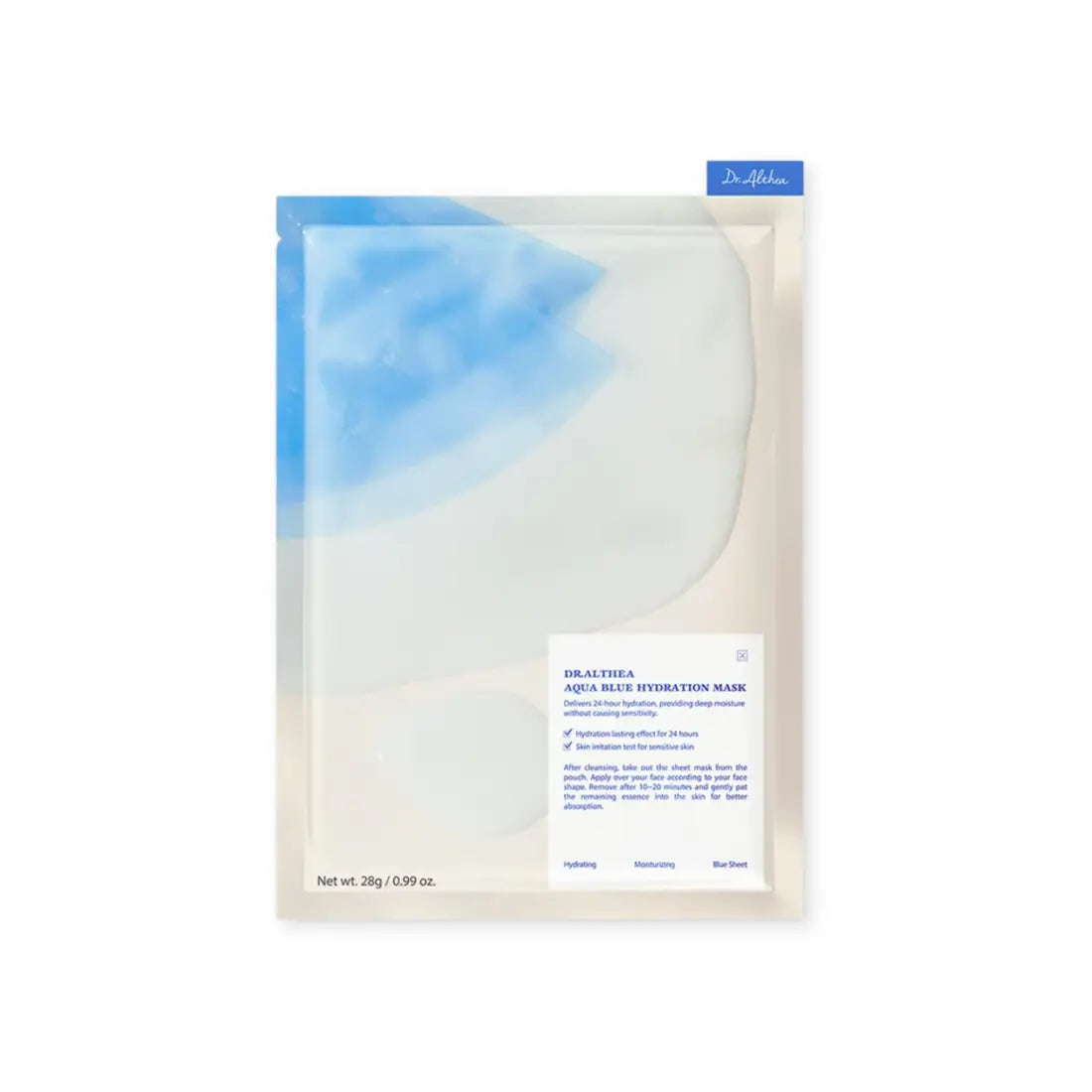 Dr. Althea Aqua Blue Hydration Mask Korean sheet mask best selling skin care for dry sensitive skin K Beauty World
