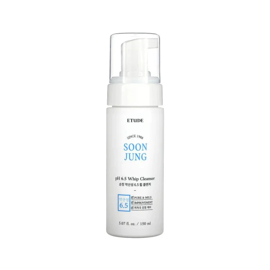Etude SoonJung pH 6.5 Whip Cleanser must have facial cleanser from Korea for dry sensitive combination acne prone skin rosacea eczema K Beauty World