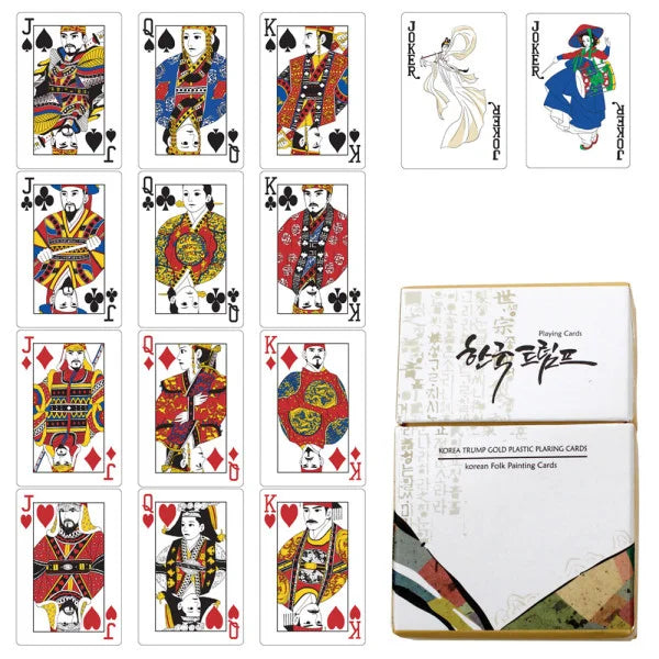 Traditional Korean Design: Gold Trump Poker Playing Cards