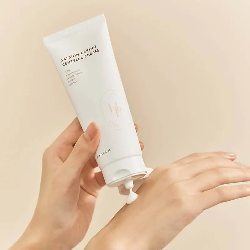 HEVEBLUE Salmon Caring Centella Cream gentle natural Korean cosmetics skin care K Beauty World
