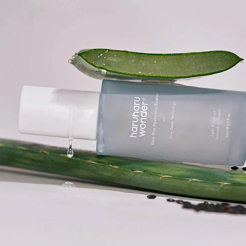 Haruharu Wonder Black Rice Hyaluronic Essence lightweight soothing hydrating Korean skin care K Beauty World