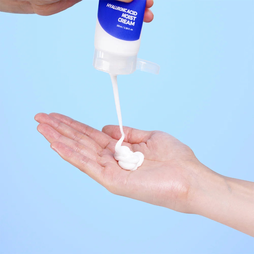 Hyaluronic Acid Moist Cream hypoallergenic vegan Korean face moisturizer for dry sensitive skin eczema cruelty-free K Beauty World 