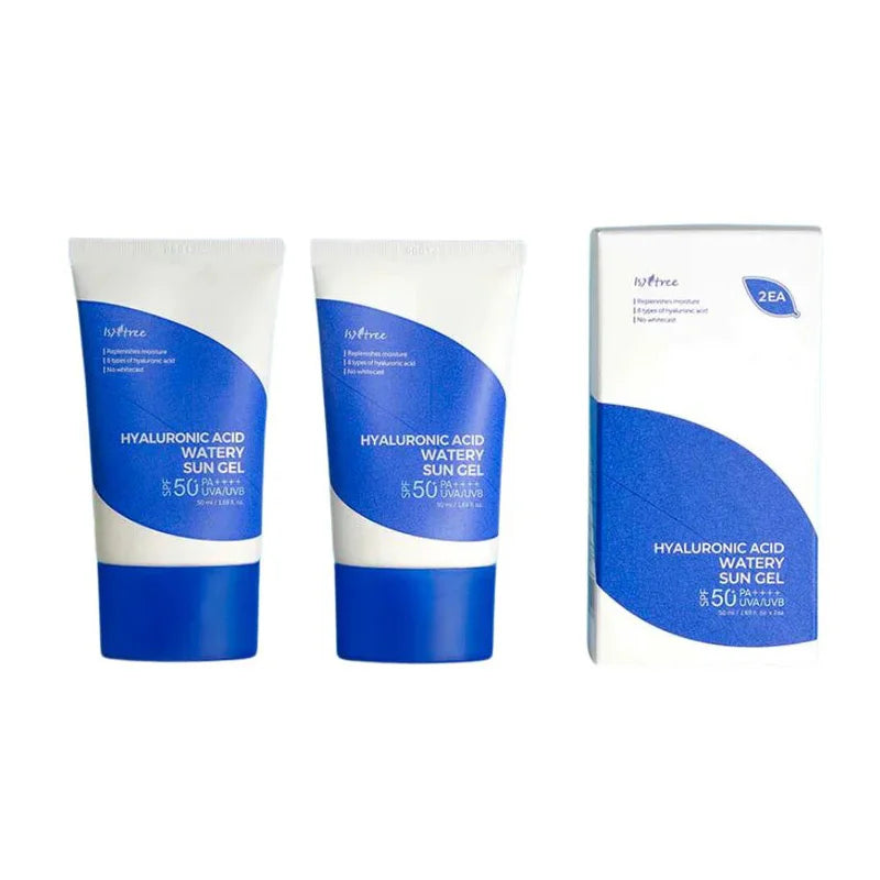 Isntree Hyaluronic Acid Watery Sun Gel SPF 50+ PA++++ (2 Pack) Korean sunscreen for dry skin K Beauty World