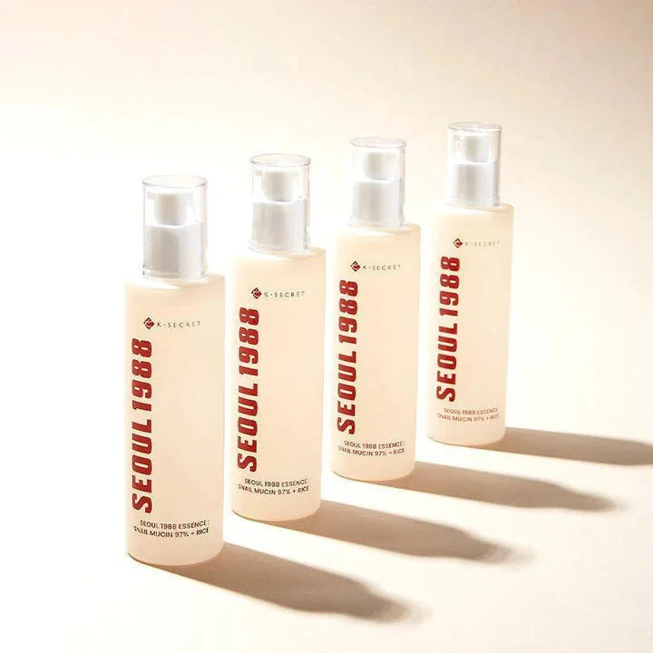 K-Secret SEOUL 1988 Essence: Snail Mucin 97% + Rice hydrating anti-aging Korean skin care K Beauty World