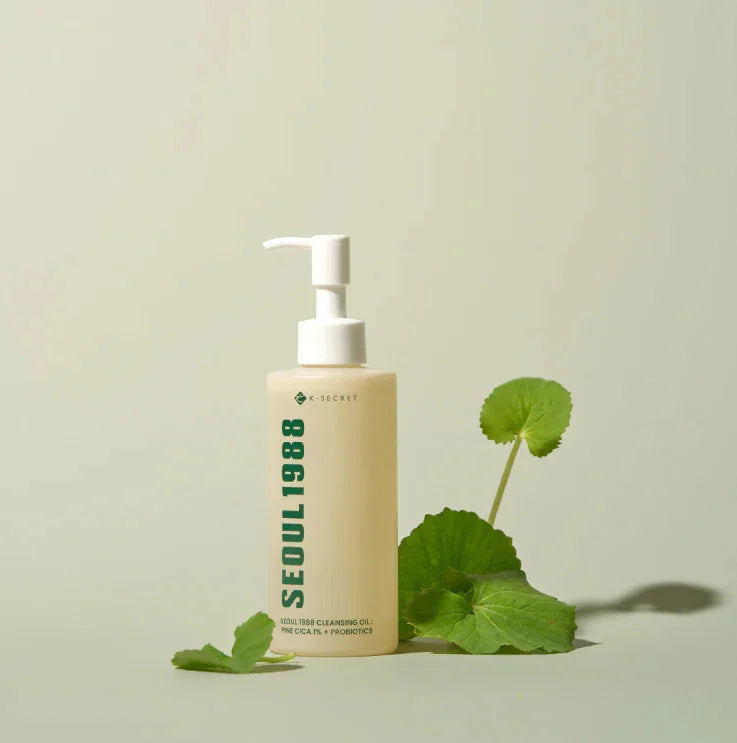 K-Secret Seoul 1988 Cleansing Oil: Pine Cica 1% + Probiotics gentle Korean skin care for all skin types K Beauty World