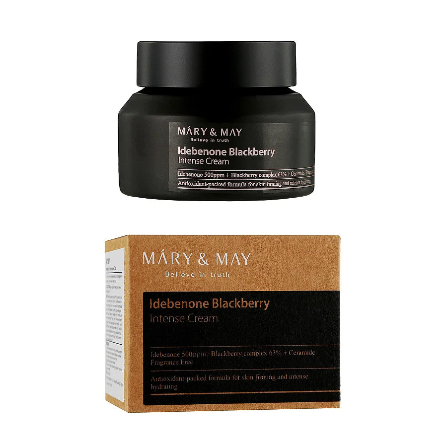 Mary & May Idebenone Blackberry Intense Cream anti-oxidant prevent sign of pre mature aging wrinkles fine lines dull dry skin K Beauty World 