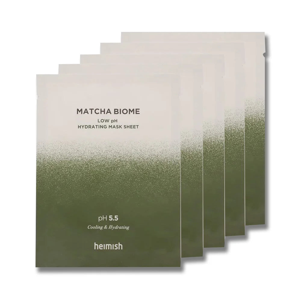 Heimish Matcha Biome Low pH Hydrating Mask Sheet  Korean skin care best for dry oily combination sensitive skin mask home self-care K Beauty World