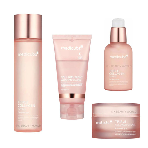 medicube トリプルコラーゲントナーとマスクセット Medicube 4 Step Triple Collagen Deep Glow Set - K Beauty World