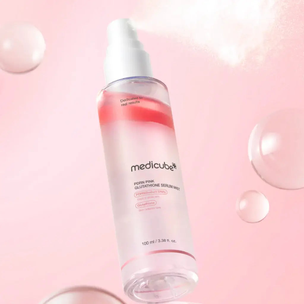 Medicube PDRN Pink Glutathione Serum Mist dry dull rough texture skincare from Korean for all skin types K Beauty World