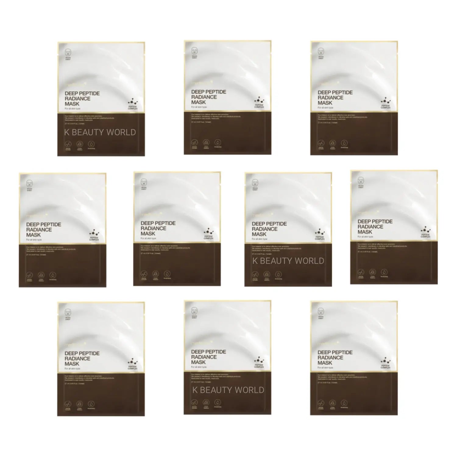 Medicube Deep Peptide Radiance Mask (Set of 10) best anti-aging hydrating sheet mask from south Korea K Beauty World