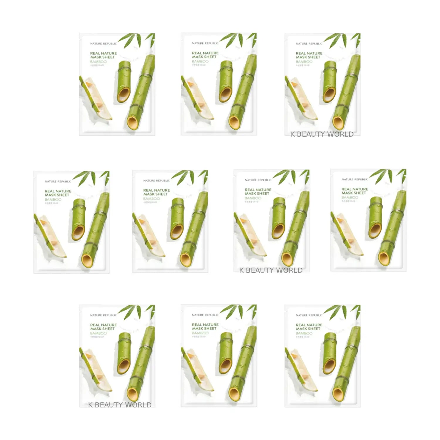 Nature Republic Real Nature Mask Sheet Bamboo (Set of 10) Korean skincare cosmetics K Beauty World