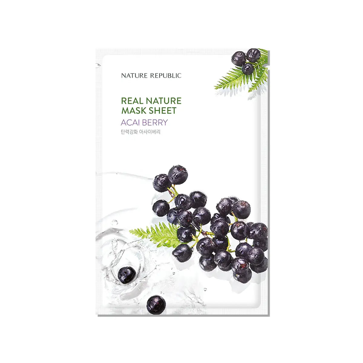 Nature Republic Real Nature Mask Sheet (Acai Berry) anti-aging hydrating Korean face mask for dry dull skin K Beauty World