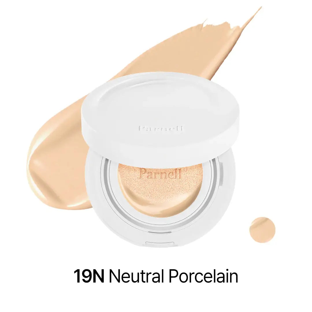 Parnell Cicamanu Serum Cushion 19N Neutral Porcelain best selling cushion foundation Korean makeup cosmetics K Beauty World