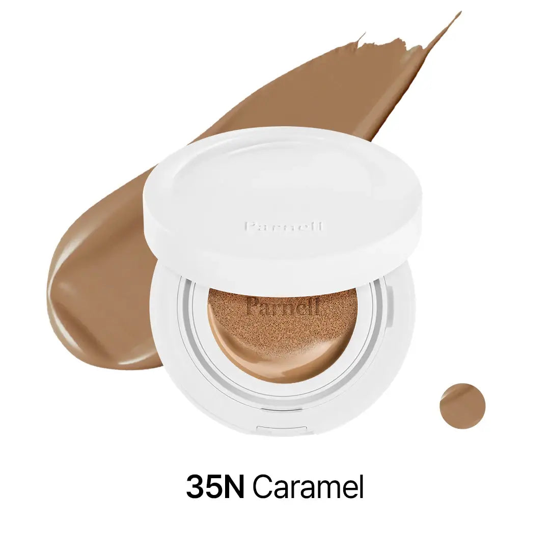 Parnell Cicamanu Serum Cushion #35N Caramel best selling cushion foundation Korean makeup cosmetics K Beauty World