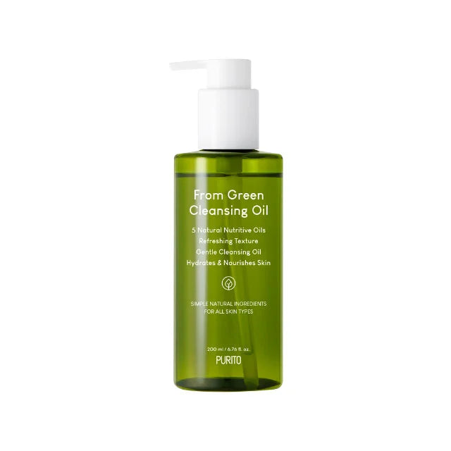 Purito From Green Cleansing Oil makeup remover for waterproof mascara eye and lip best vegan gentle Korean skin care to cleanse sunscreens perfect for dry sensitive skin K Beauty World