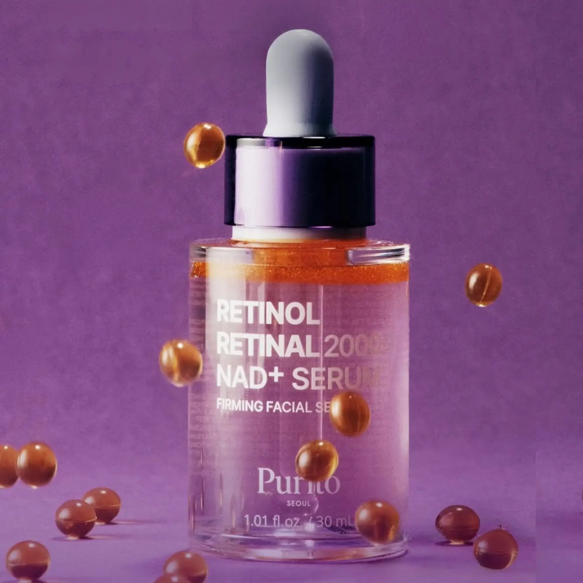 Purito Seoul Retinol Retinal 2000 NAD+ Serum effective Korean skin care for slow aging fine lines wrinkles dry dull skin K Beauty World