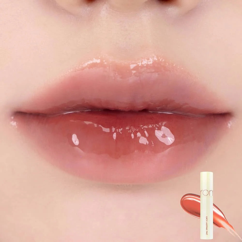 Romand Juicy Lasting Tint 29 Papaya Jam  mauve MLBB Korean makeup lip gloss tinted glossy dewy plump lips K Beauty World