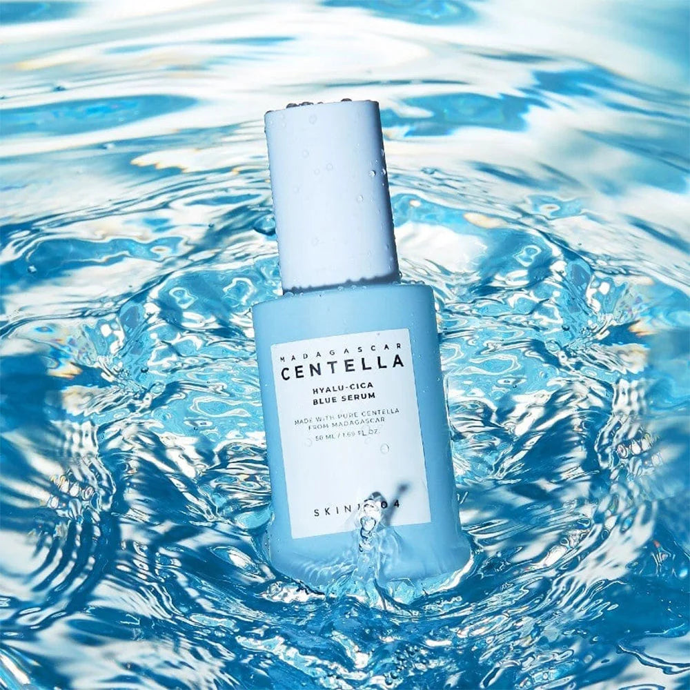 Skin1004 Madagascar Centella Hyalu-Cica Blue Serum gentle natural soothing Korean skin care unisex daily hydrating routine K Beauty World