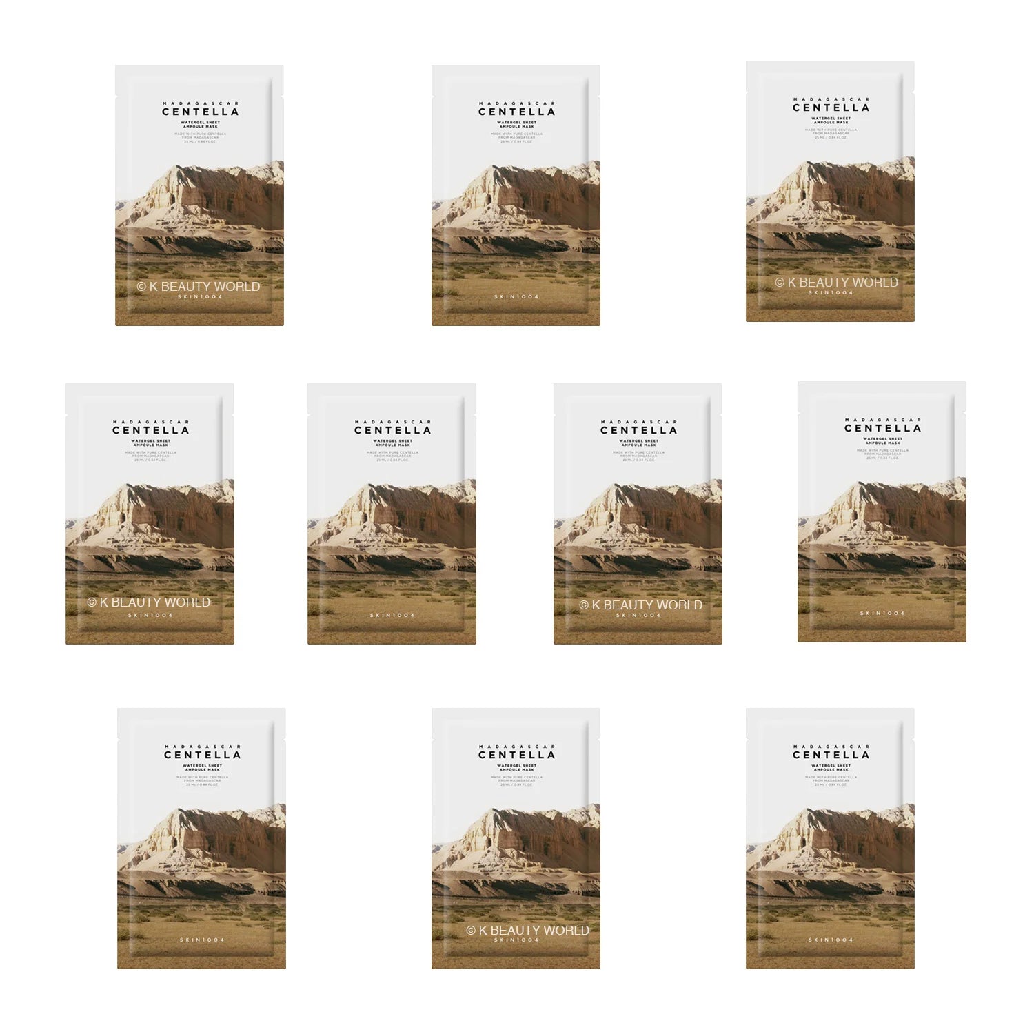 Skin1004 Madagascar Centella Watergel Sheet Ampoule Mask (Set of 10) hydrating soothing Korean mask K Beauty World