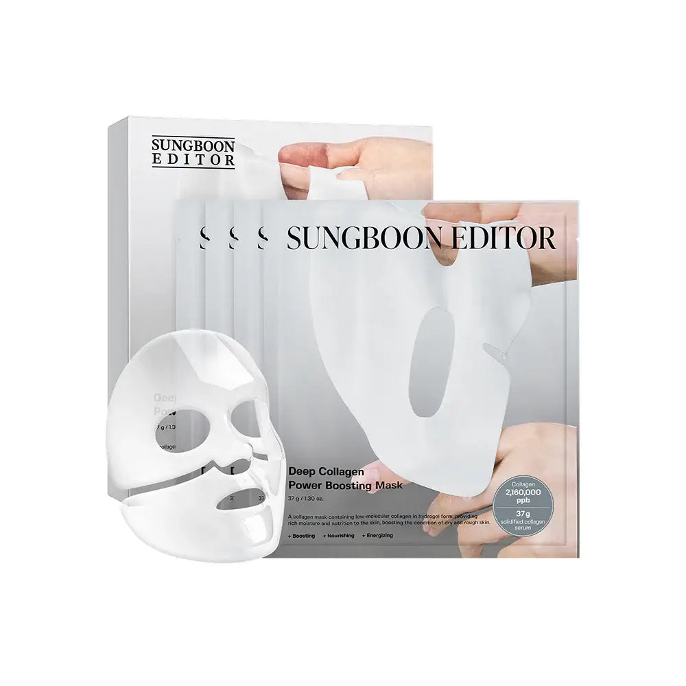 Sungboon Editor Deep Collagen Power Boosting Mask (Set of 4) best anti-wrinkle fine line care sheet mask Korean skin care viral best selling products from Korea K Beauty World