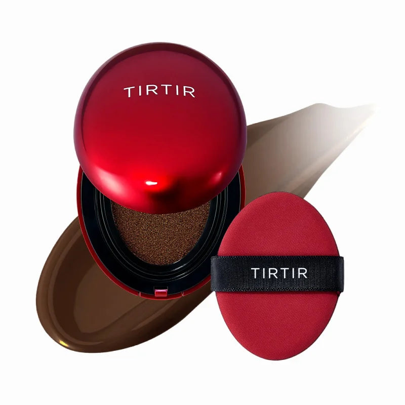 TIRTIR Mask Fit Red Cushion 51N Fudge dark brown shades Korean cushion foundation best seller recommended high coverage semi matte K Beauty World  