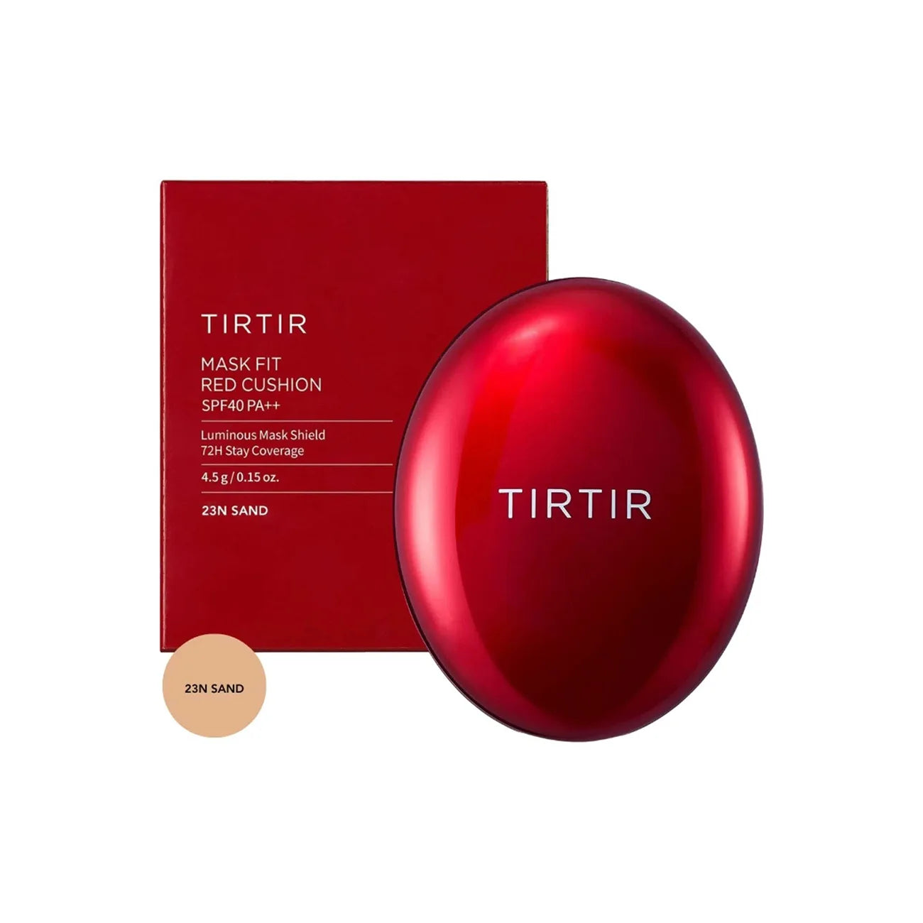 TIRTIR Mask Fit Red Cushion 23N Sand best Korean foundation makeup base medium shades SPF40 PA++ long lasting coverage K Beauty World