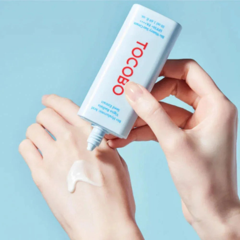 Tocobo Bio Watery Sun Cream SPF50+ PA++++ best Korean skincare for sun protection lightweight liquid type dry combination oily sensitive acne prone skin K Beauty World