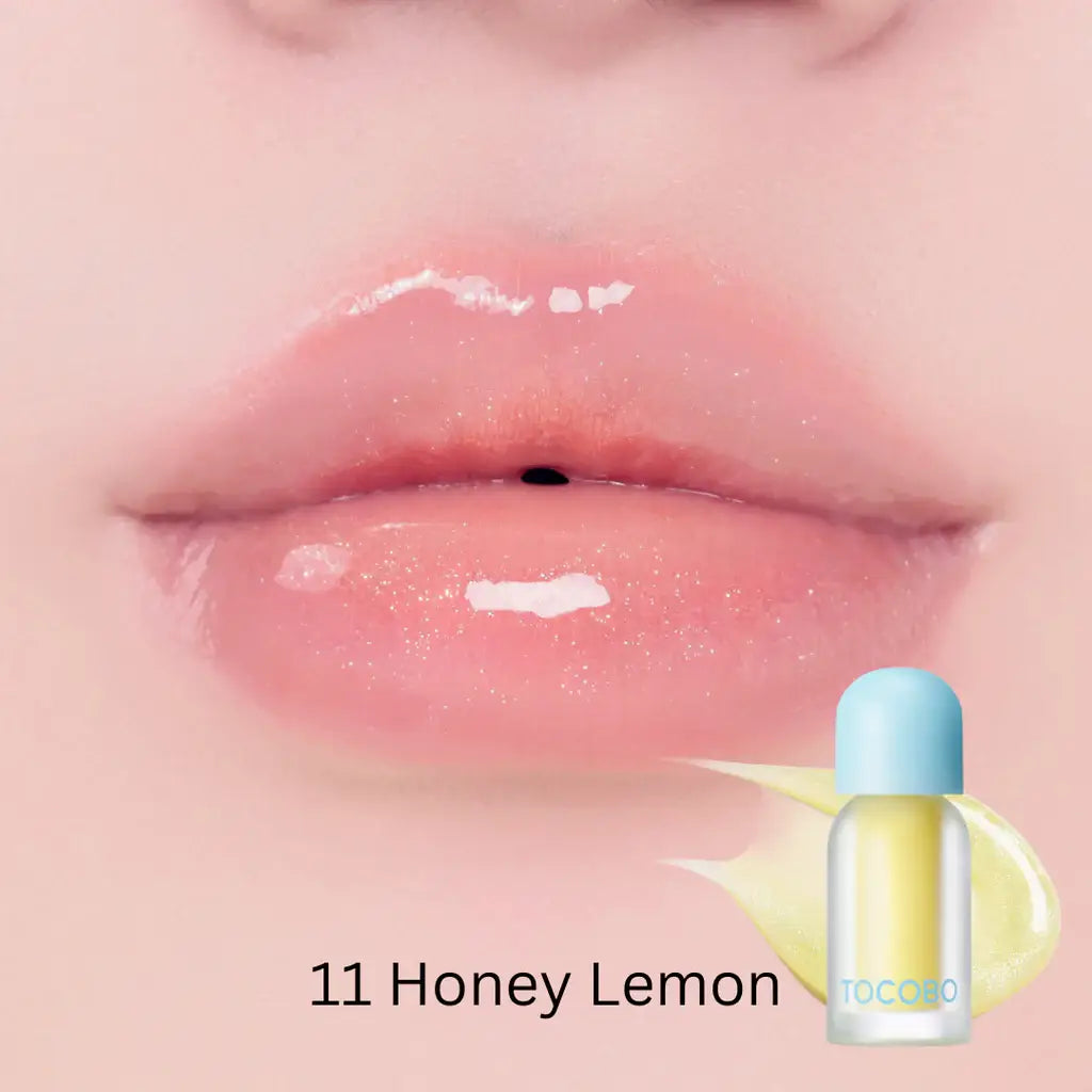 Tocobo Juicy Berry Plumping Lip Oil 11 Honey Lemon glitter shimmer soft glowing lip balm from Korea K Beauty World