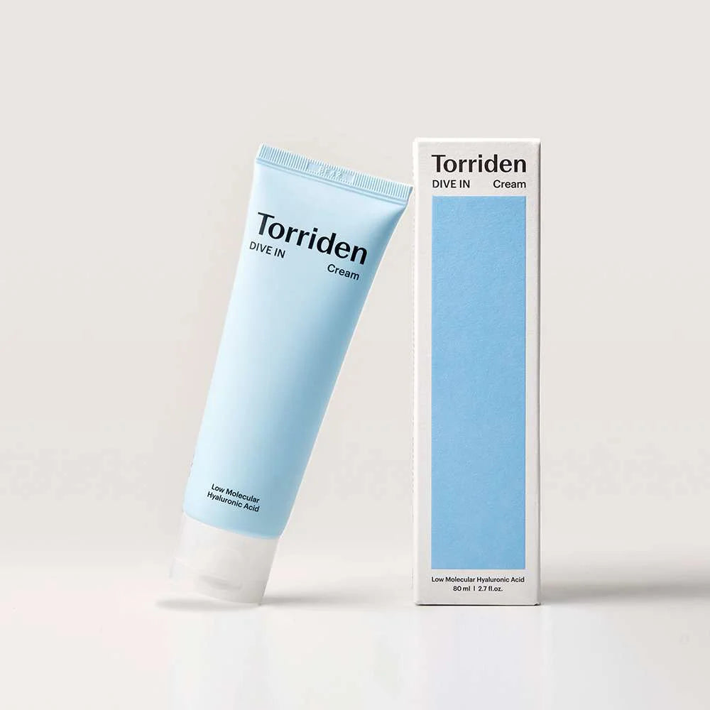 Torriden DIVE-IN Low Molecular Hyaluronic Acid Cream gentle hypoallergenic paraben-free Korean skin care for all skin types moisturizers glowing radiant soft skin K Beauty World