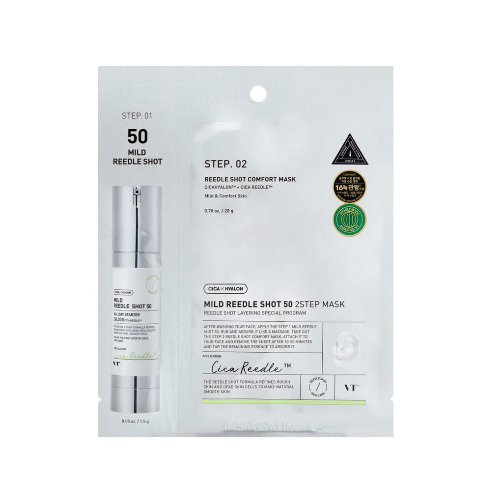 VT Cosmetics Mild Reedle Shot 50 2-Step Mask - K Beauty